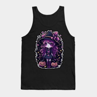 Mystical Enchanter - Adorable Halloween Witch Tank Top